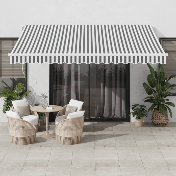 Manually pulled marquis, anthracite / white, 400x350cm