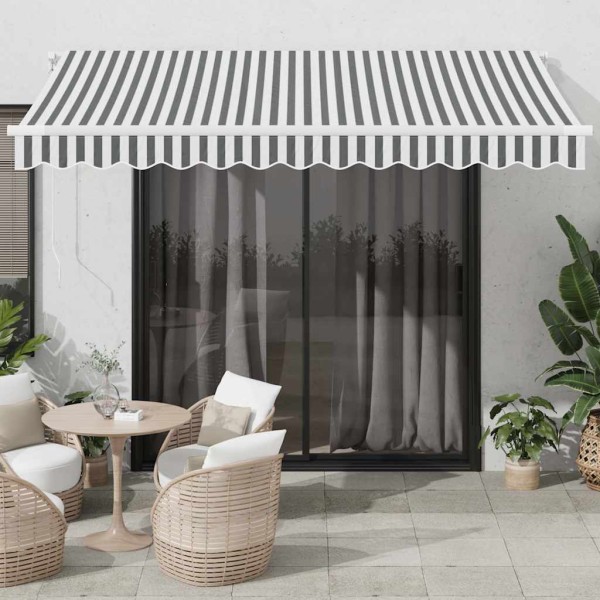 Manually pulled marquis, anthracite / white, 350x250cm