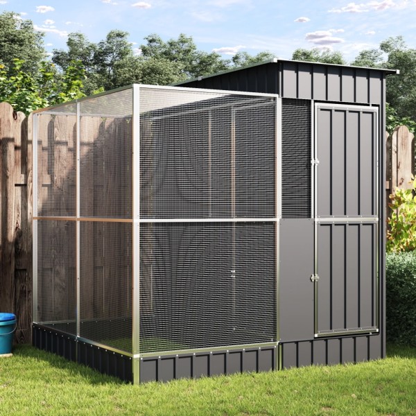 Bathroom with extension, silver color, 209x203x216 cm, steel