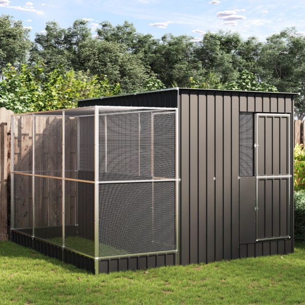 Bathroom with extension, silver color, 290x303x216 cm, steel