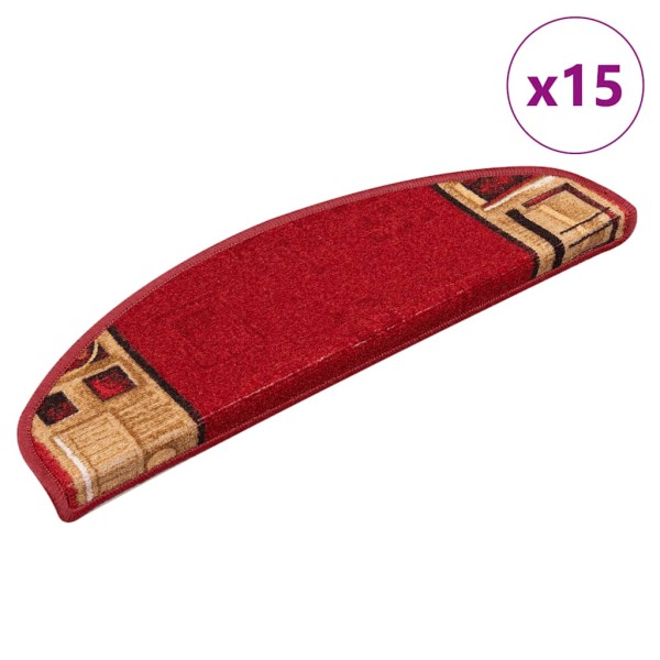 Sticky stairs mats, 15pcs., red, 65x21x4cm