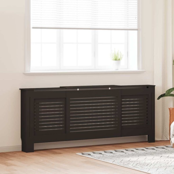 Radiator cover, black, 205cm, MDF