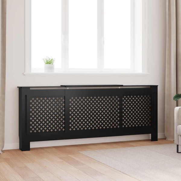 Radiator cover, black, 205cm, MDF