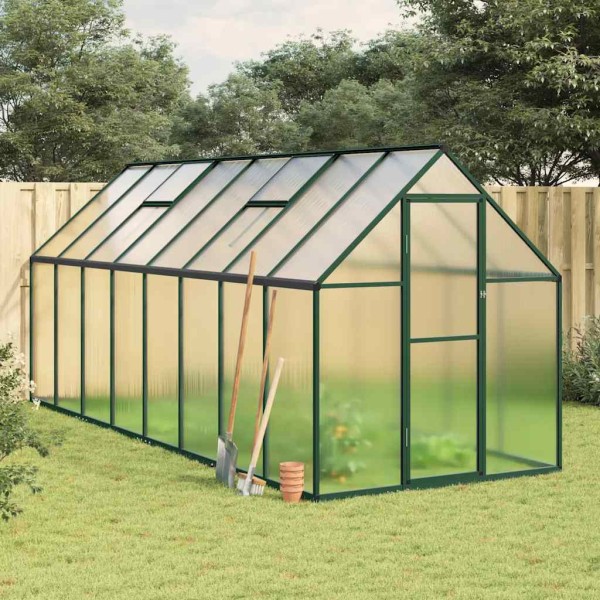 Greenhouse with frame, silver, 445x169x195cm, aluminium