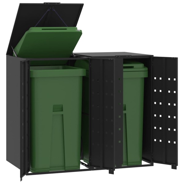 Double Container Station, black, 138x79x117cm, steel
