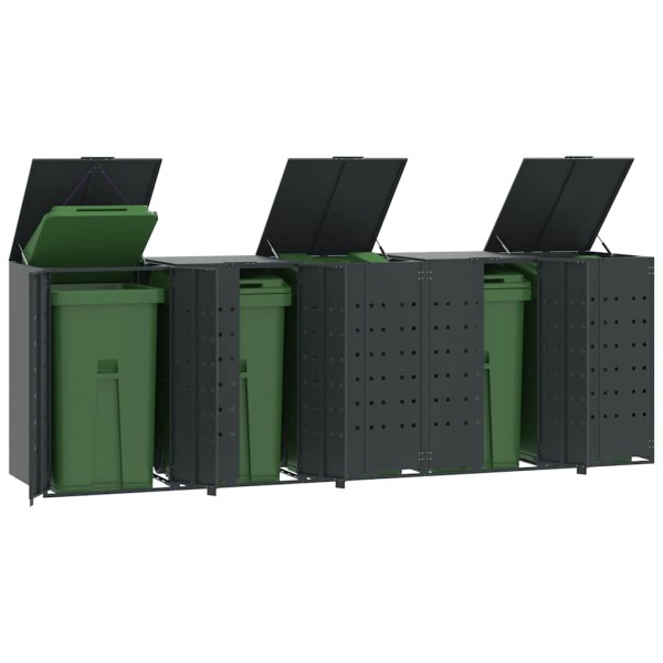 Station for 5 containers, anthracite, 345x79x117cm, steel