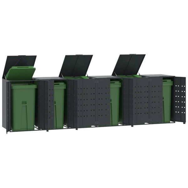 Station for six containers, anthracite, 414x79x117cm, steel