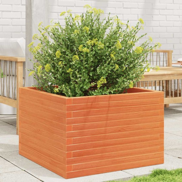 Garden bed, wax brown, 70x70x46cm, pine wood array