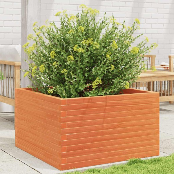 Garden bed, wax brown, 80x80x46cm, pine wood array