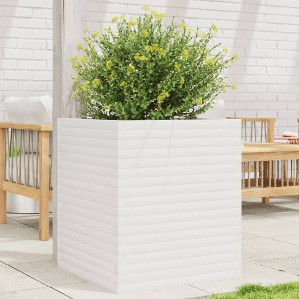 Garden bed, white, 60x60x68,5cm, pine wood array