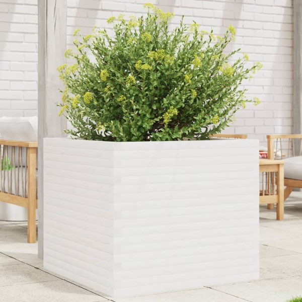 Garden bed, white, 80x80x68,5cm, pine wood array