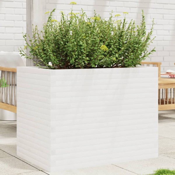Garden bed, white, 90x60x68,5cm, pine wood array