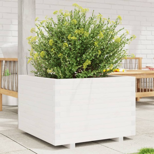 Garden bed, white, 70x70x49,5cm, pine wood array