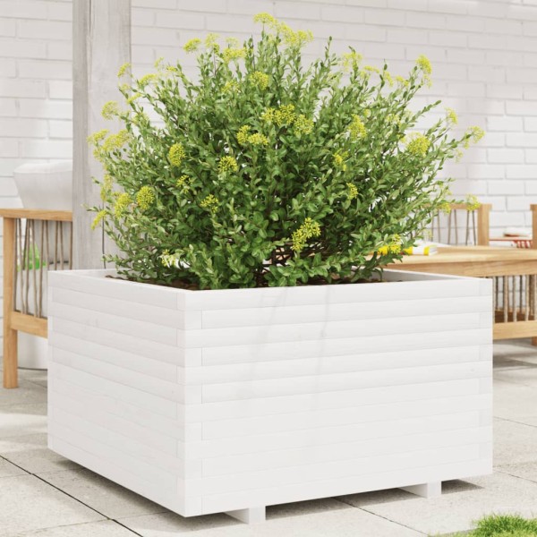 Garden bed, white, 80x80x49,5cm, pine wood array