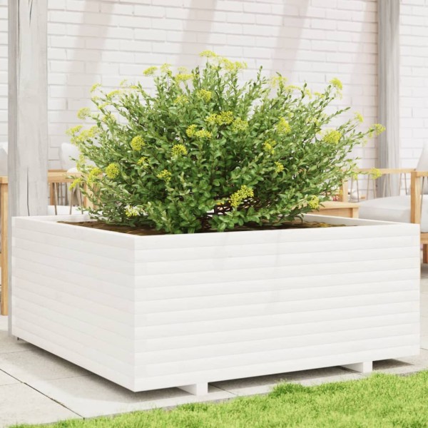 Garden bed, white, 110x110x49,5cm, pine wood array