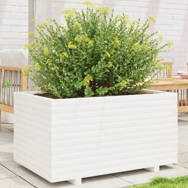 Garden bed, white, 90x60x49,5cm, pine wood array