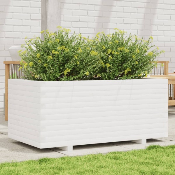 Garden bed, white, 110x60x49,5cm, pine wood array