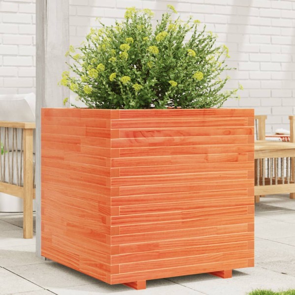 Garden bed, wax brown, 70x70x72cm, pine wood array