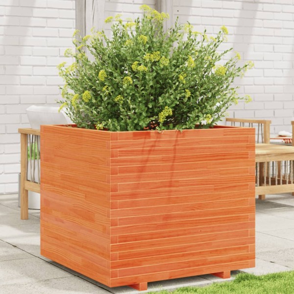 Garden bed, wax brown, 80x80x72cm, pine wood array