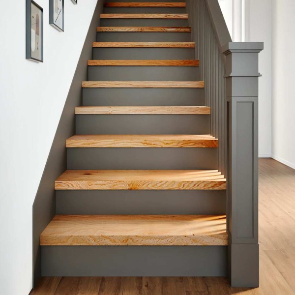 Staircase, 8 pcs, light brown oak wood array