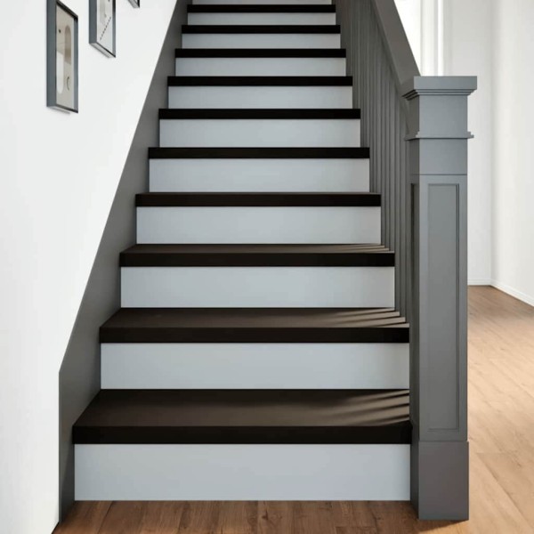 Stairs, 12 pcs, dark brown, 80x25x2 cm, oak