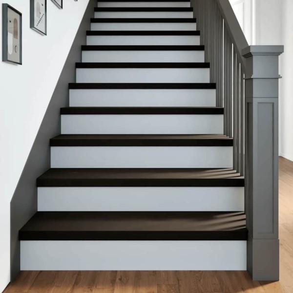 Stairs, 12 pcs, dark brown, 100x25x2 cm, oak