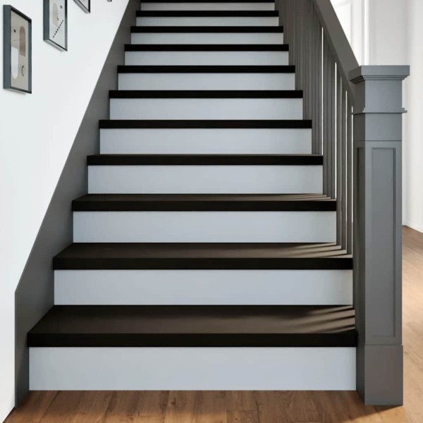 Staircase, 12 pcs, dark brown, 100x30x2 cm, oak
