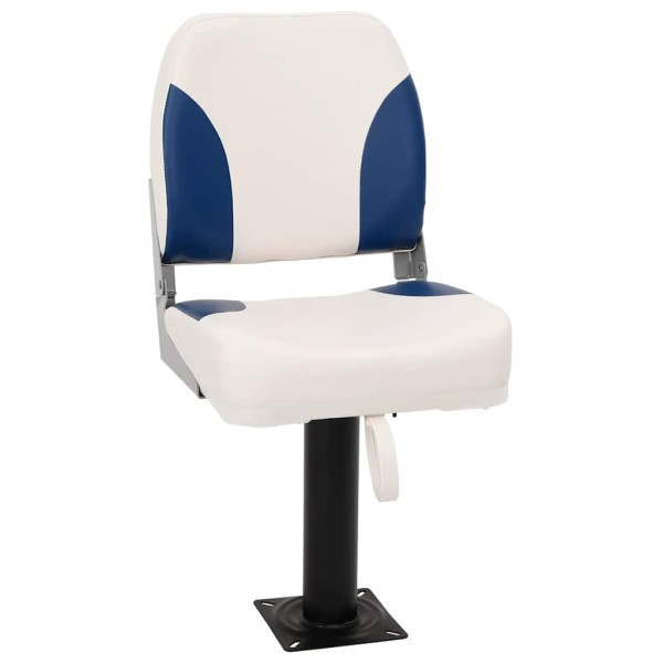 Folding boat seat, 1 set, blue and white, 41x36x48 cm