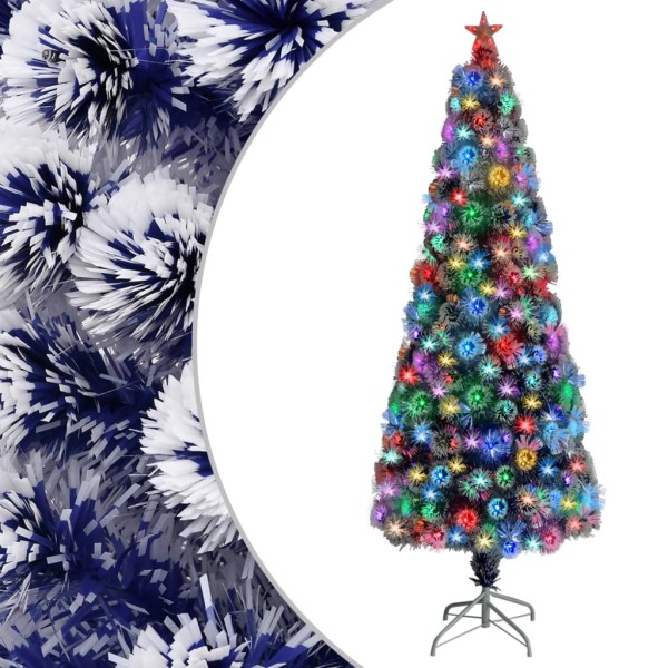 Artificial Christmas tree, white / blue, 240cm, optical fibre