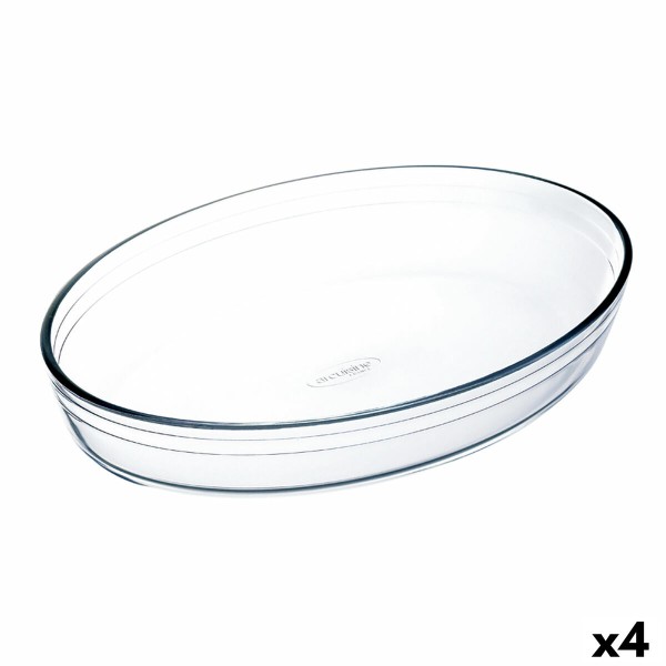 Krāsns Trauks Ô Cuisine Ocuisine Vidrio Caurspīdīgs Stikls Ovāls 30 x 21 x 7 cm (4 gb.)