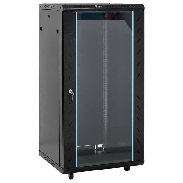 22U Black switching cabinet, 60x60x120cm, 19, "IP20