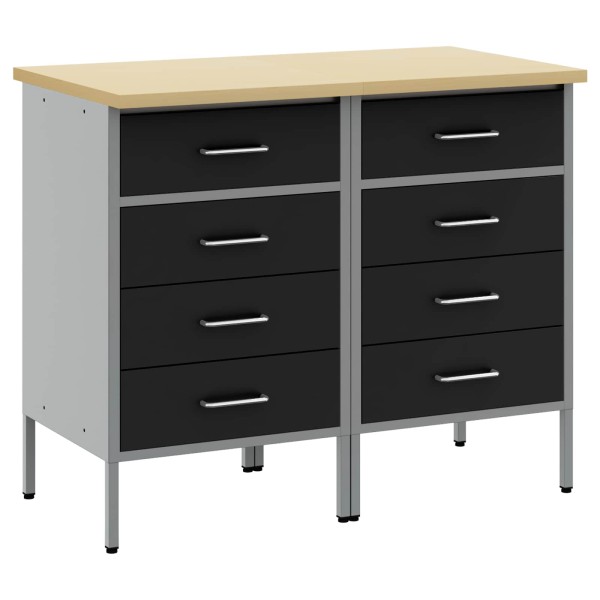 Work cabinet with drawer 2 pcs Black and grey 75 x 45 x 85 cm