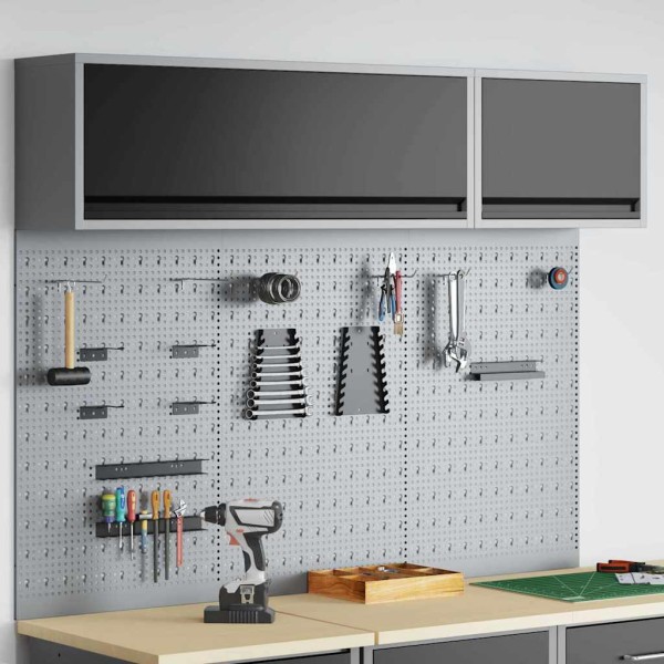 Tool cabinet set with shelf with storage 5 pcs Black