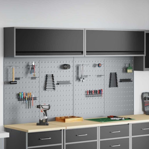 Tool cabinet set with shelf with storage 6 pcs Black
