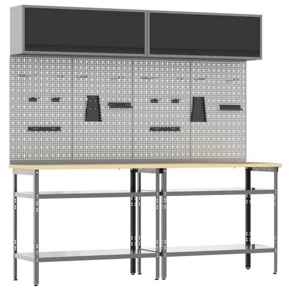 Desktop set with shelf 8 pcs Black and grey