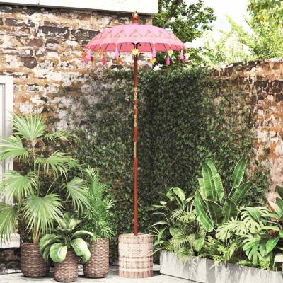 White umbrella with base...