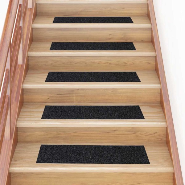 Staircase mats, sticky, 30 pcs, black, rectangular, 76 x 20 cm, sticky