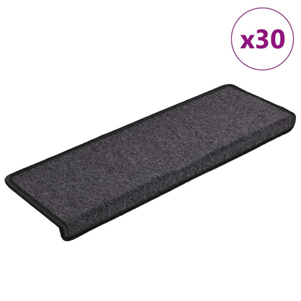 Staircase mats, 30 pcs, 65x21x4 cm, anthracite color, rectangular edges