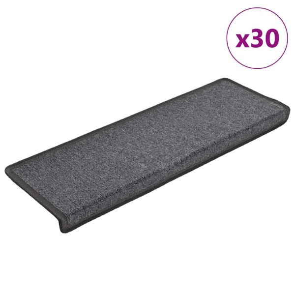 Staircase mats, 30 pcs, 65x21x4 cm, dark grey, rectangular edges