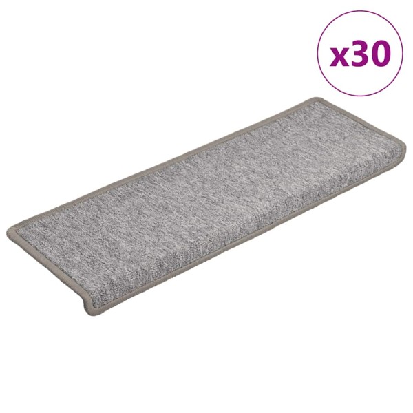 Staircase mats, 30 pcs, 65x21x4 cm, light grey, rectangular edges