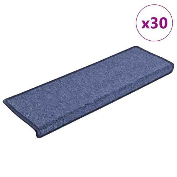 Staircase mats, 30 pcs, 65x21x4 cm, blue, rectangular edges