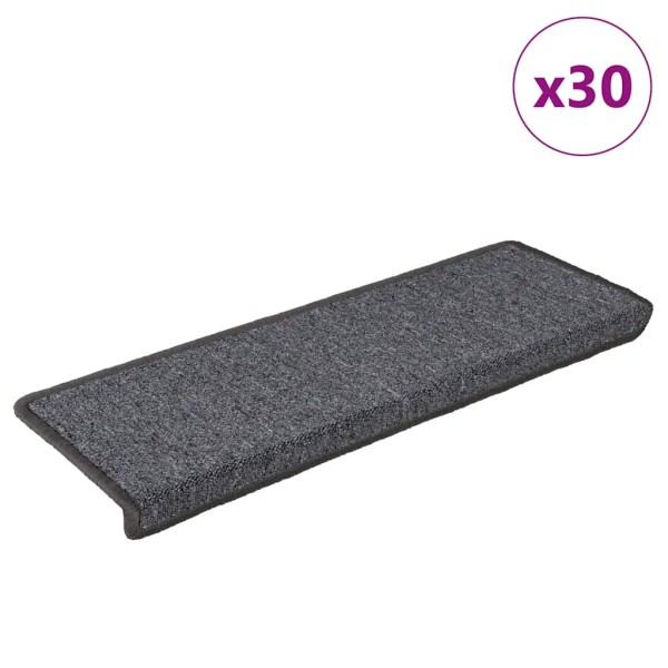 Staircase mats, 30 pcs, 65x21x4 cm, dark grey, rectangular edges