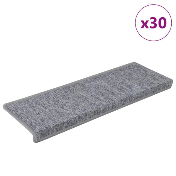 Staircase mats, 30 pcs, 65x21x4 cm, light grey, rectangular edges