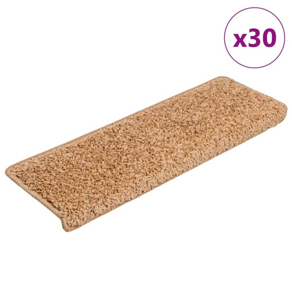 Staircase mats, 30 pcs, 65x21x4 cm, sandy color, rectangular edges