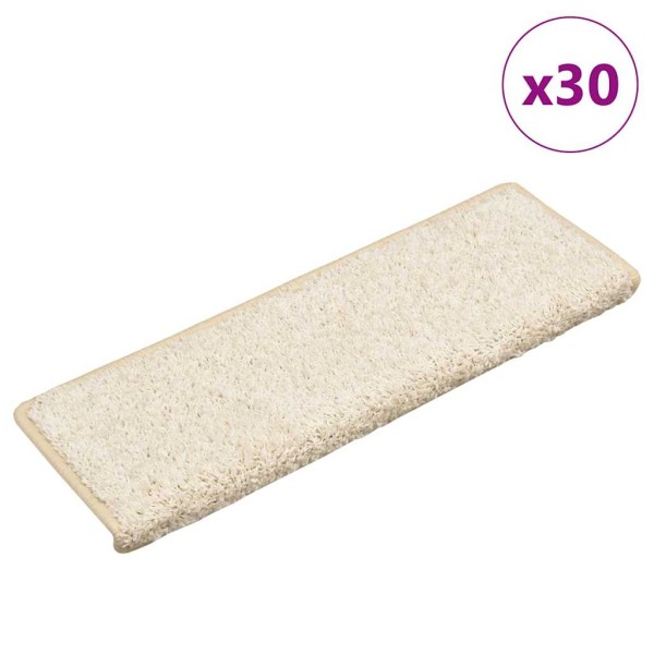 Staircase mats, 30 pcs, 65x21x4 cm, white rectangular edges
