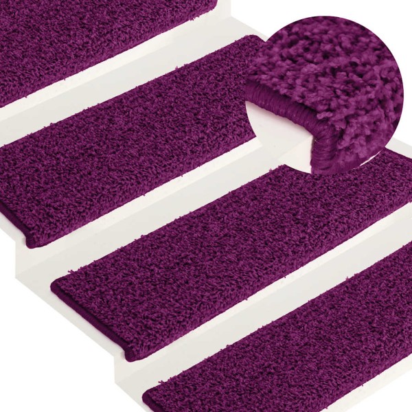 Staircase mats, 30 pcs, 65x21x4 cm, pink, rectangular edges