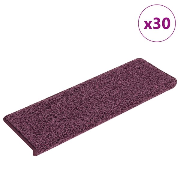 Staircase mats, 30 pcs, 65x21x4 cm, dark purple, rectangular edges