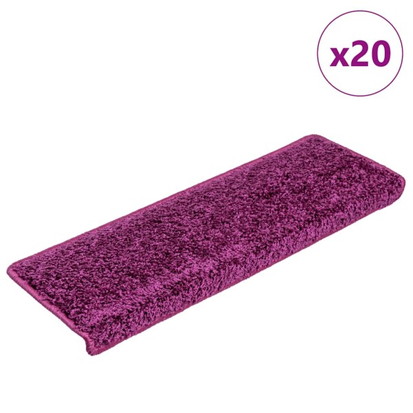Staircase mats, 20 pcs, 65x21x4 cm, purple, rectangular edges