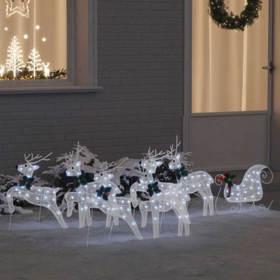 LED deer 7 pcs White fabric
