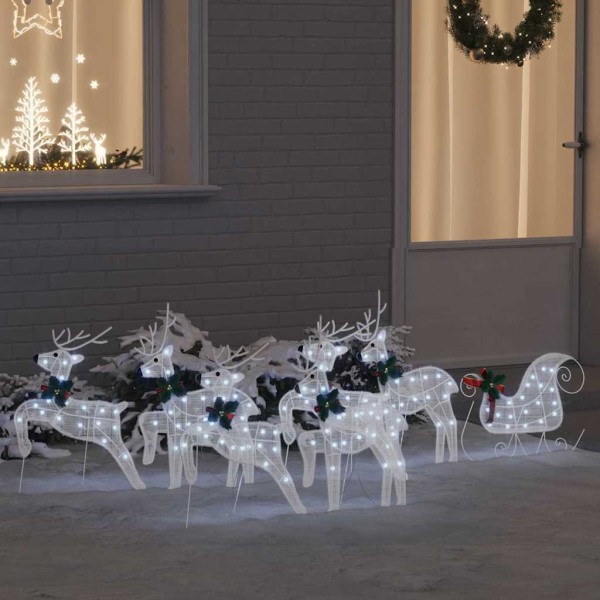LED deer 7 pcs White fabric